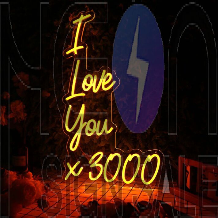 I Love You 3000 Orange Neon Sign