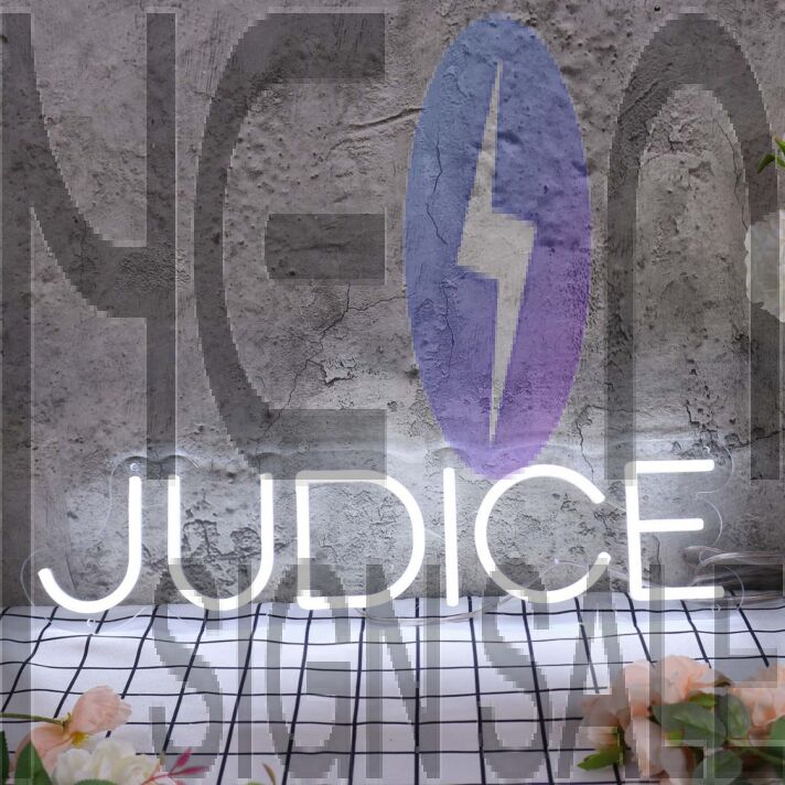 Judice White Neon Sign