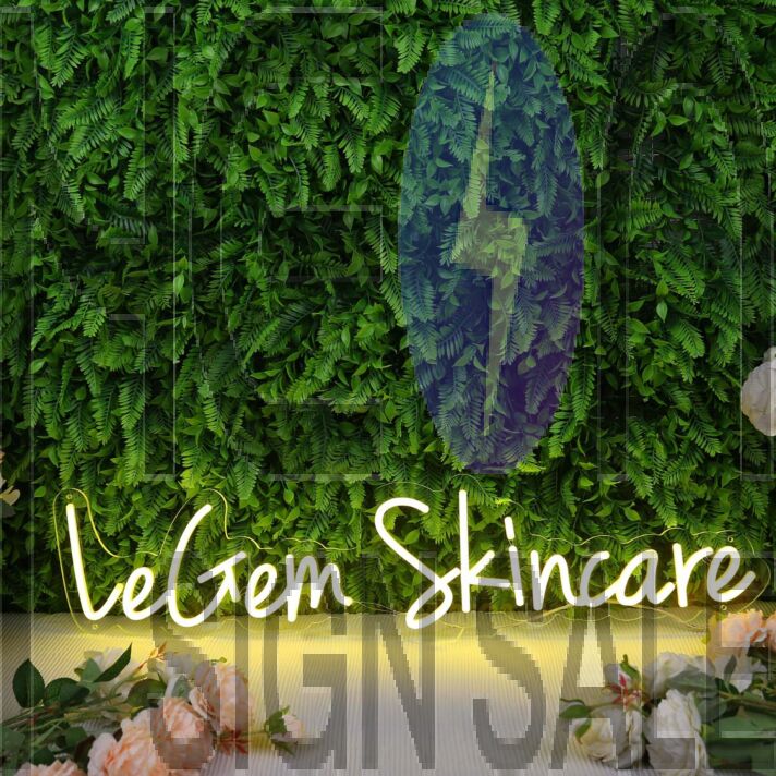 LeGem Skincare Yellow Neon Sign