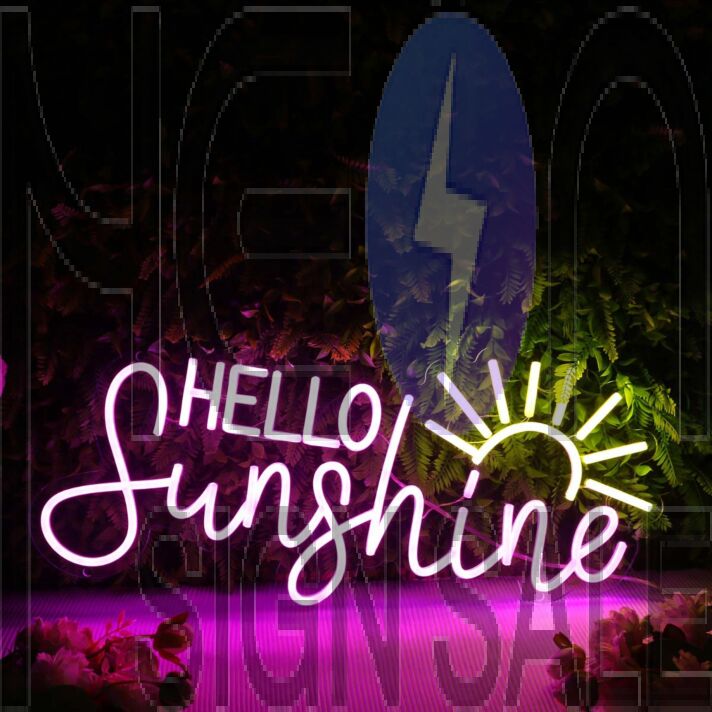 Hello Sunshine Pink Custom Neon Sign