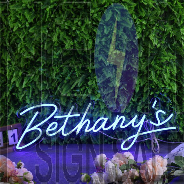 Bethany's Blue Neon Sign