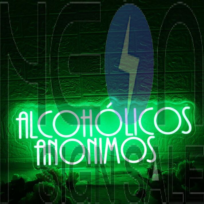Alcoholicos Anonimos Green Neon Sign