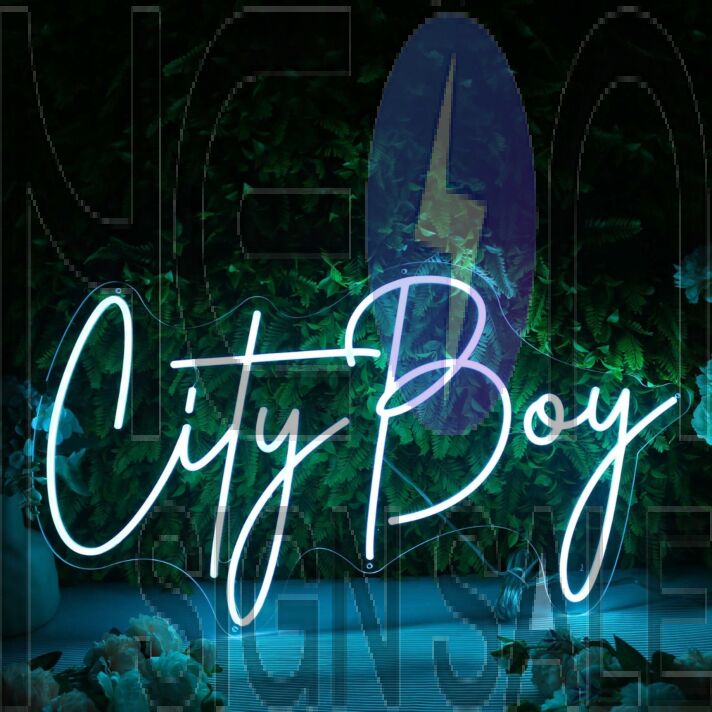 City Boy Blue Neon Sign