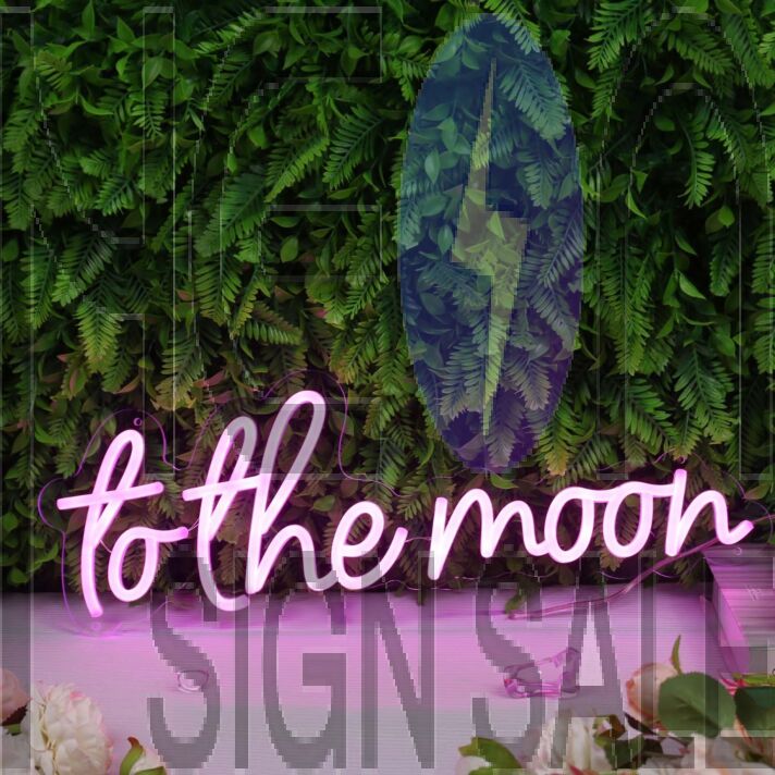 To The Moon Pink LED Neon Sign