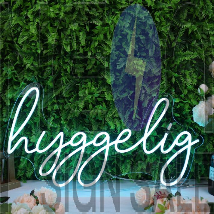 Hyggelig Blue Neon Sign