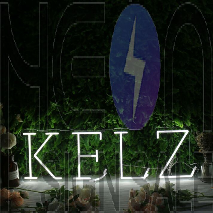 KELZ White Neon Sign