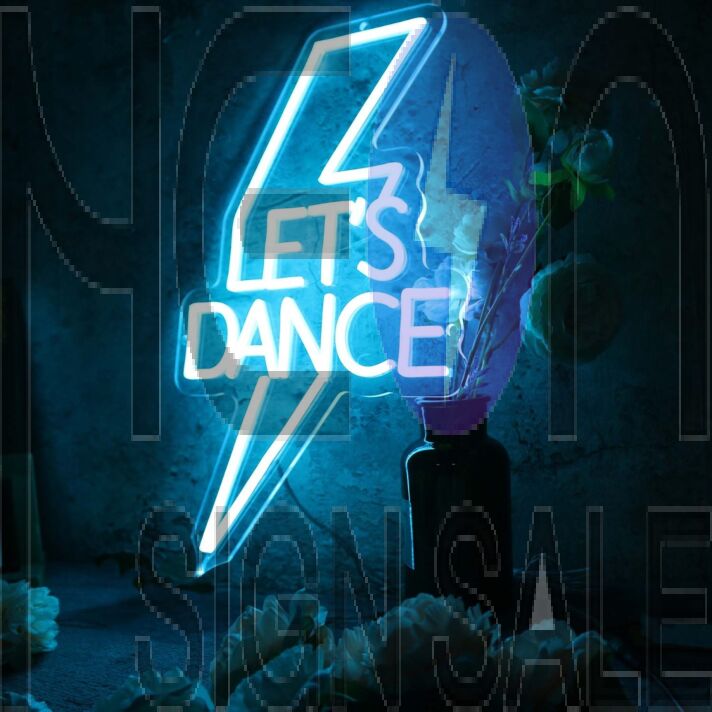 Lets Dance Blue Neon Sign