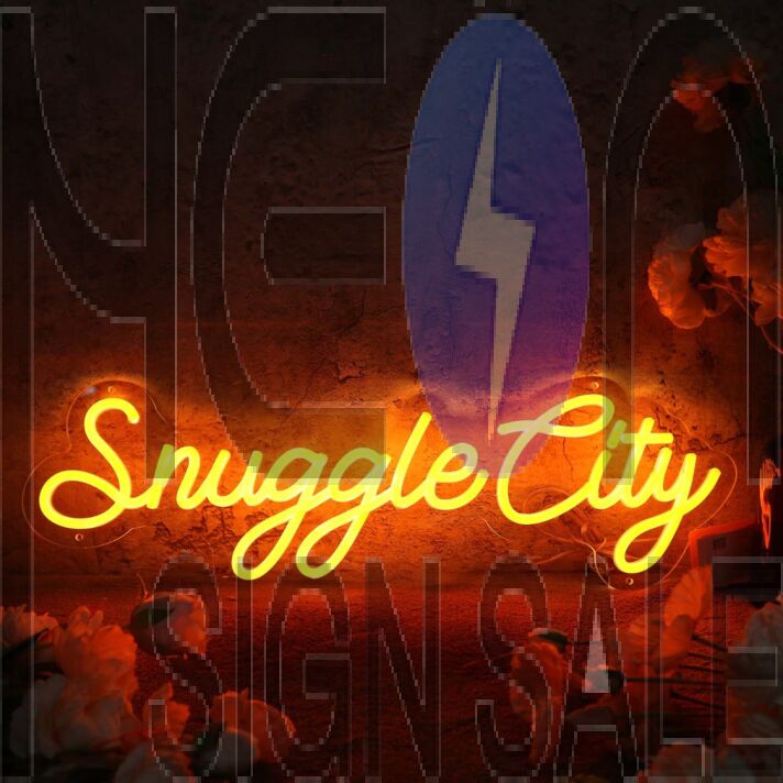 Snuggle City Orange Neon Sign