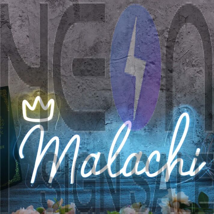 Malachi Blue Neon Sign