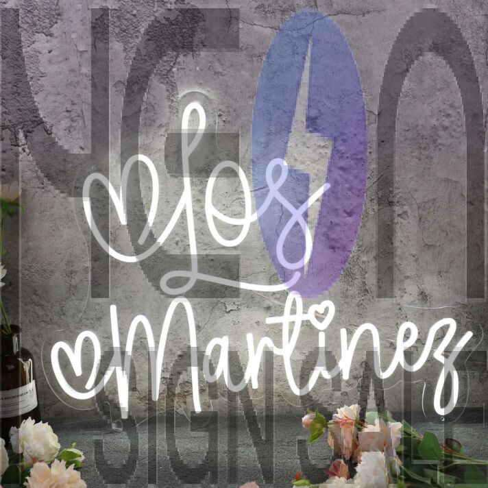 Los Martinez White Neon Sign