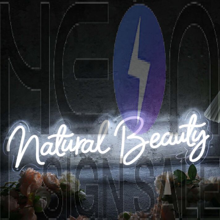 Natural Beauty White Neon Sign