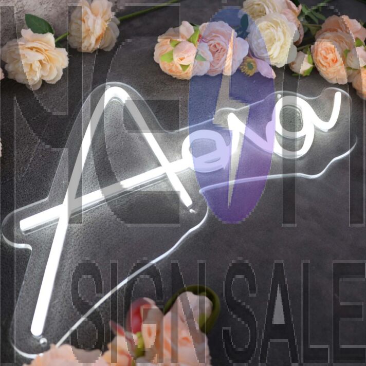 Ava White Neon Sign