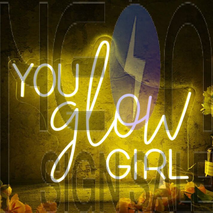 You Glow Girl Yellow Custom Neon Sign