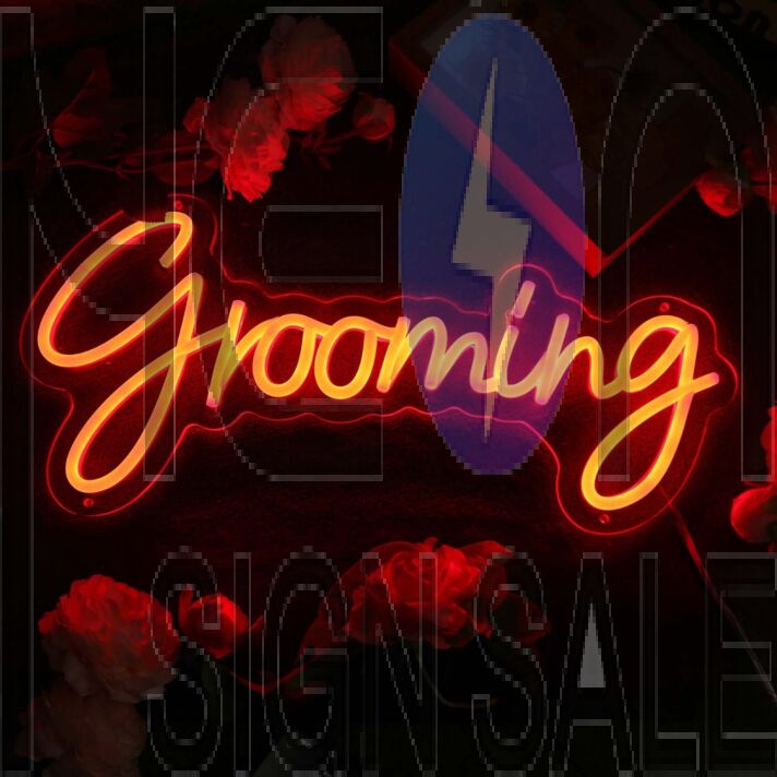 Grooming Orange Neon Sign