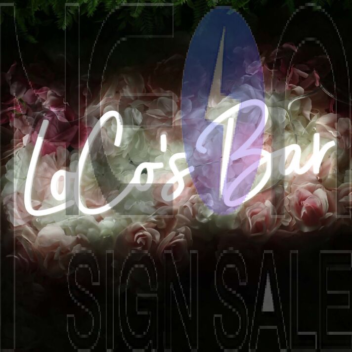 Locos Bar White Neon Sign