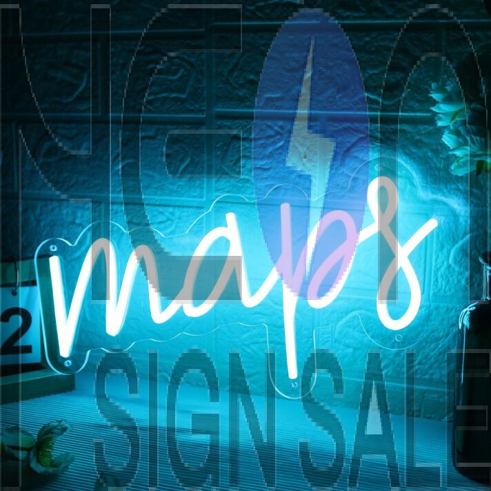 Maps Blue LED Neon Sign