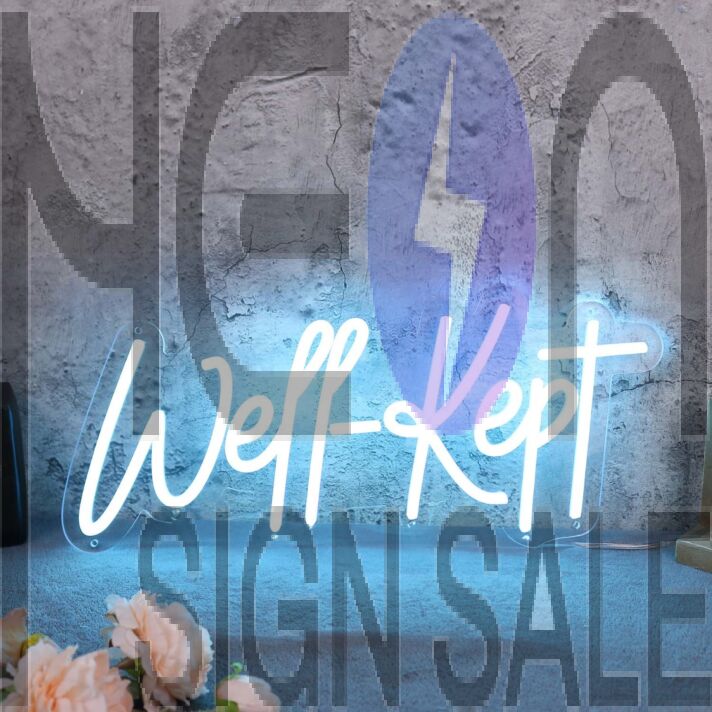 Well Kept Blue Neon Sign