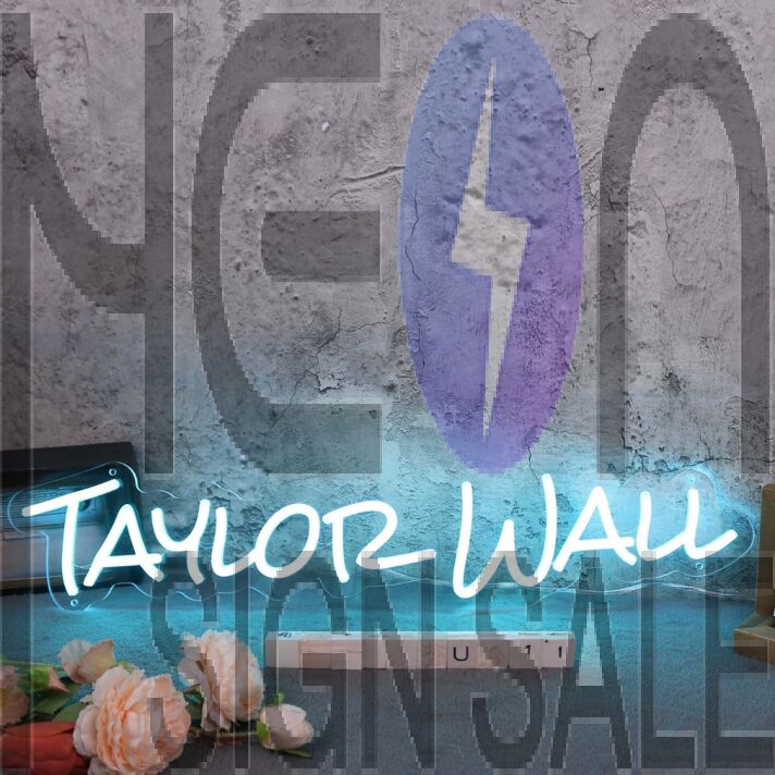 Taylor Wall Blue Neon Sign