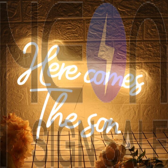 Here Comes The Son Yellow Neon Sign