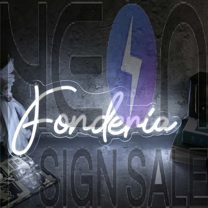 Fonderia White Neon Sign