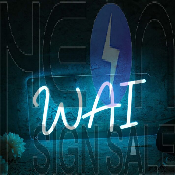 WAI Blue Neon Sign