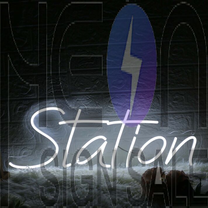 Station White Neon Sign