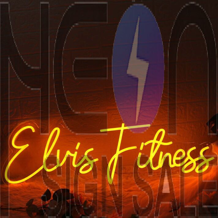 Elvis Fitness Orange Neon Sign