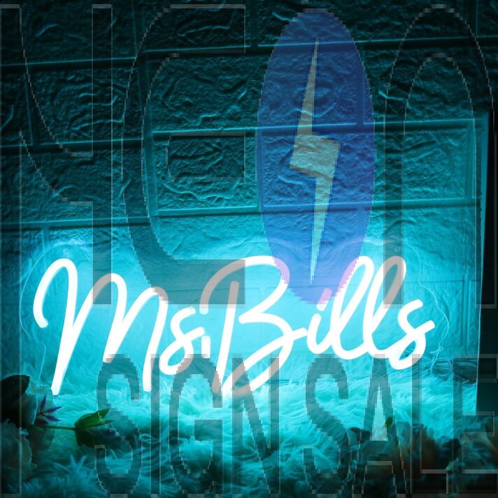 Ms Bills Blue Neon Sign