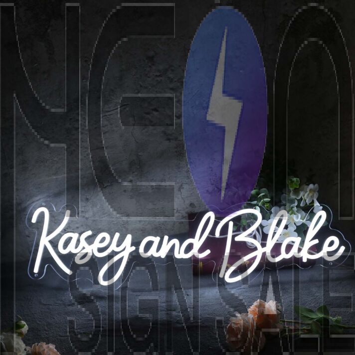 Kasey And Blake White Neon Sign