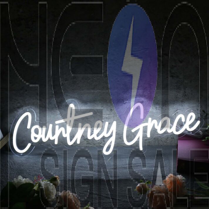 Countney Grace White Neon Sign