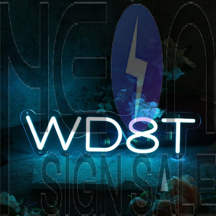 WD8T Blue Neon Sign