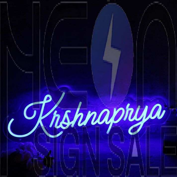 Krshnaprya Blue Neon Sign
