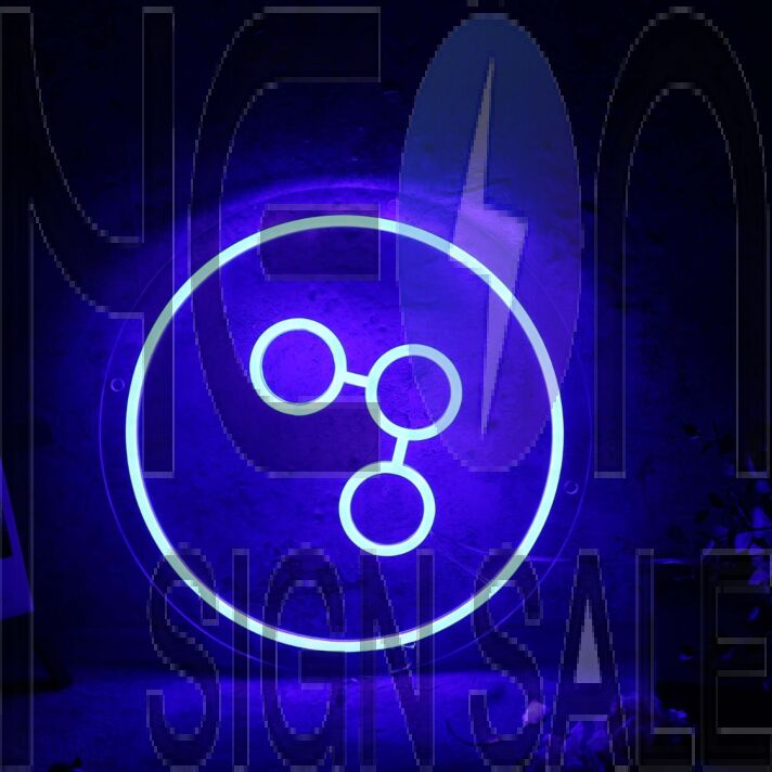 Share Button Blue Neon Sign