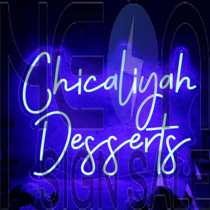 Chicaliyah Desserts Blue Neon Sign
