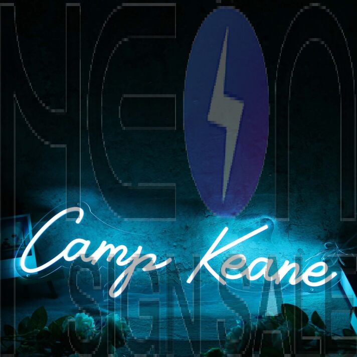 Camp Keane Blue Neon Sign