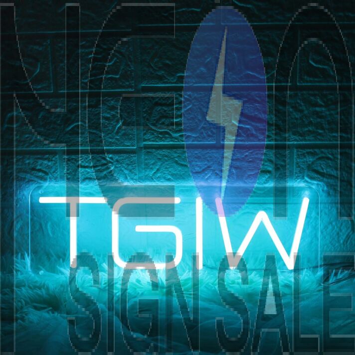 TGIW Blue Neon Sign