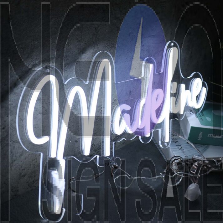 Madeline White Neon Sign