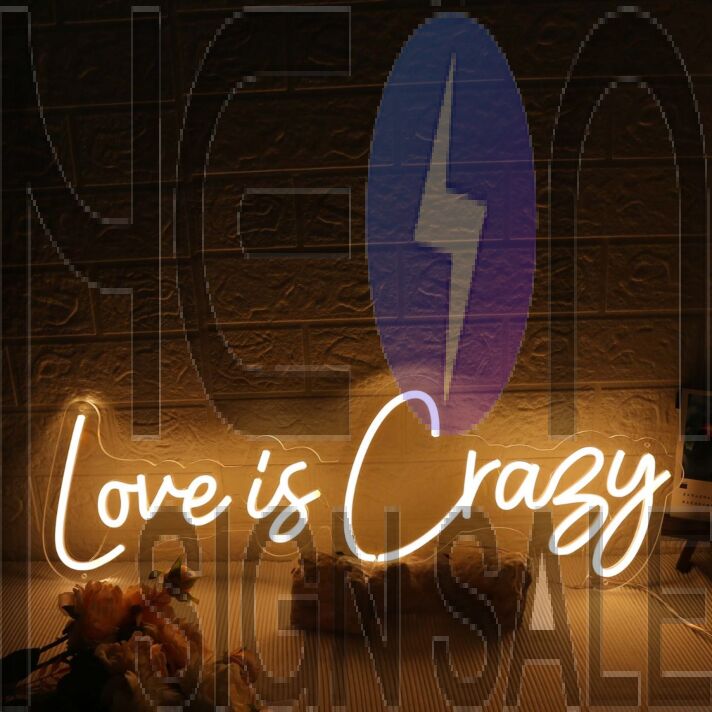Love Is Crazy Yellow Neon Sign