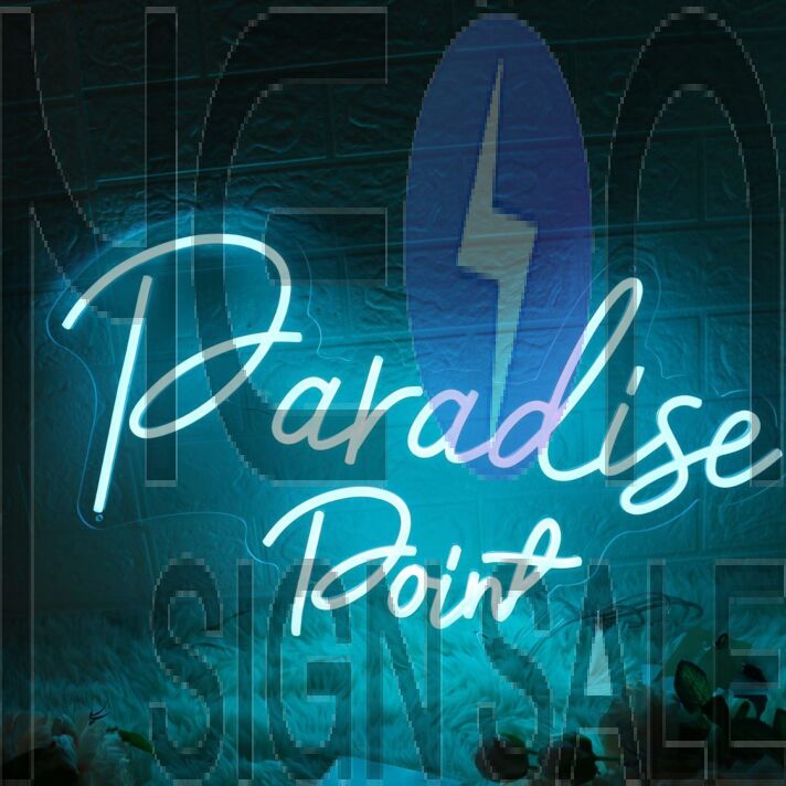 Paradise Point Blue Neon Sign