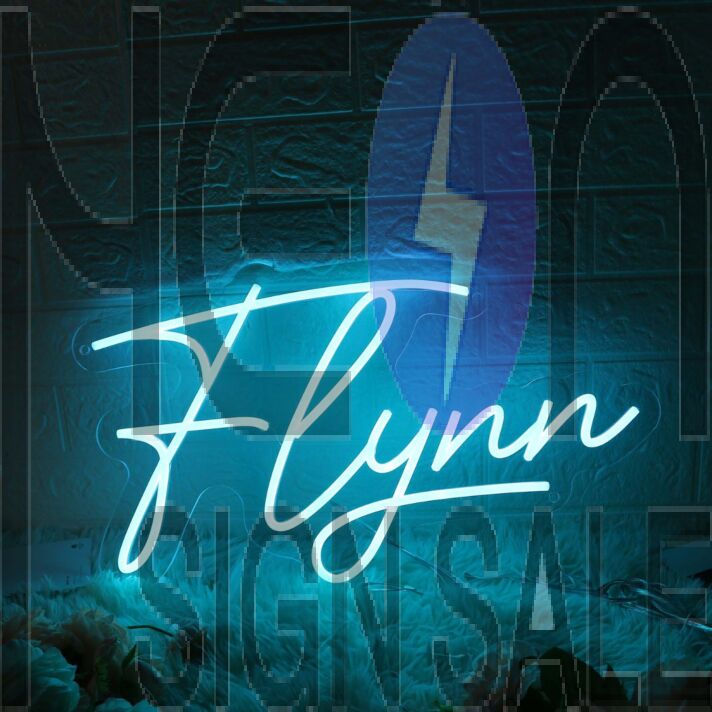 Flynn Blue Neon Sign