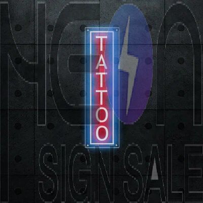 custom  red and deep blue 25" Vertical Tattoo LED Neon Sign