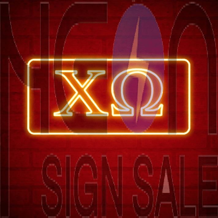 Chi Omega ΧΩ LED Neon Sign Celebrating Sisterhood and Service