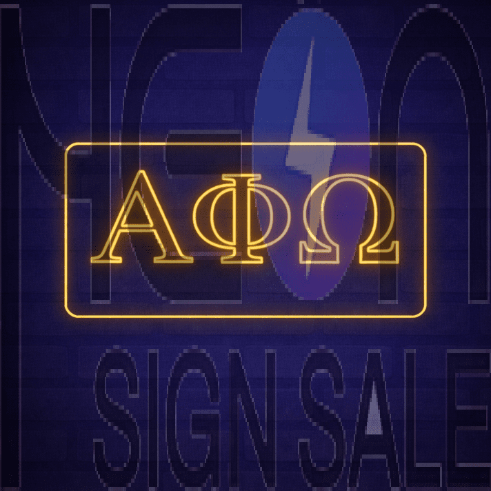 Alpha Phi Omega ΑΦΩ LED Neon Sign Celebrating Service and Leadership