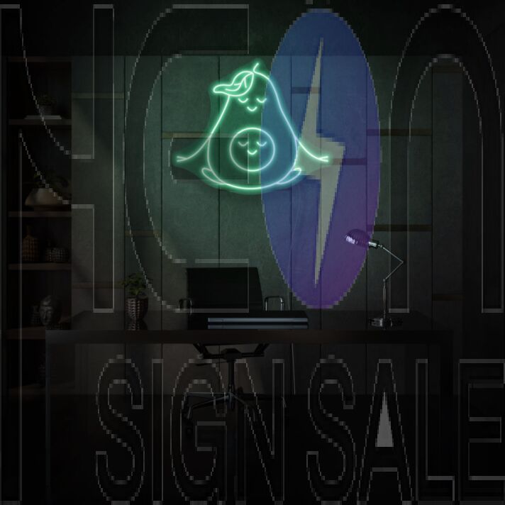 Meditating Avocado LED Neon Sign