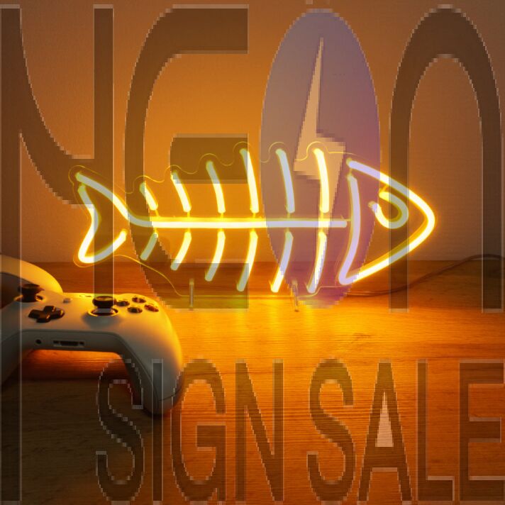 Fish Skeleton LED Mini Neon Sign