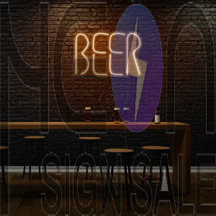 Beer Neon Lettering Celebrating the Brew Life