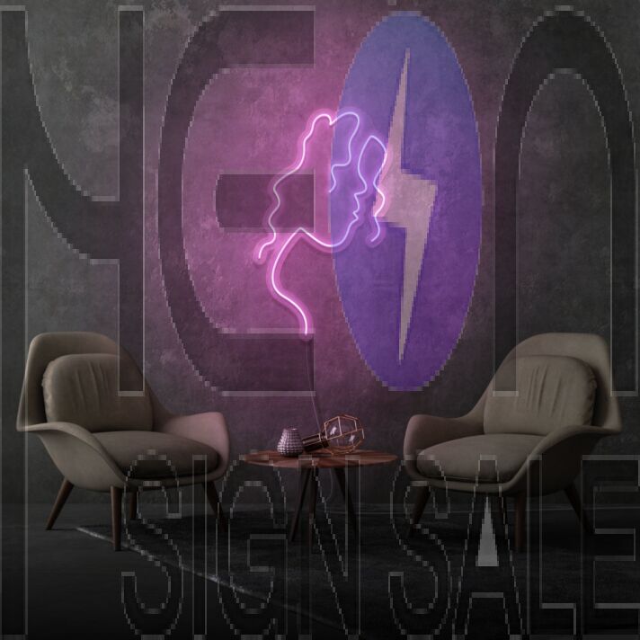 Woman Face Side Profile Aesthetic Neon Artistic Beauty and Grace