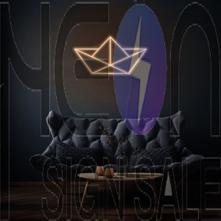 Origami Boat Neon Journey of Imagination and Creativity