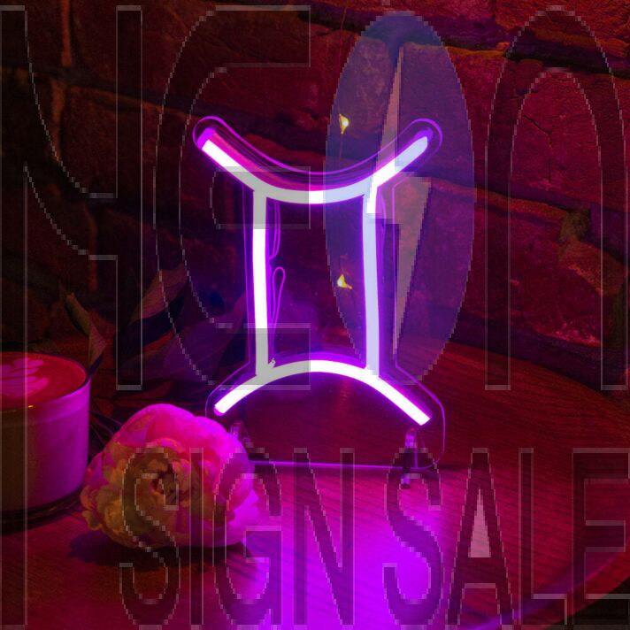 Gemini Neon Art Celebrating the Dual Nature of the Zodiac Sign