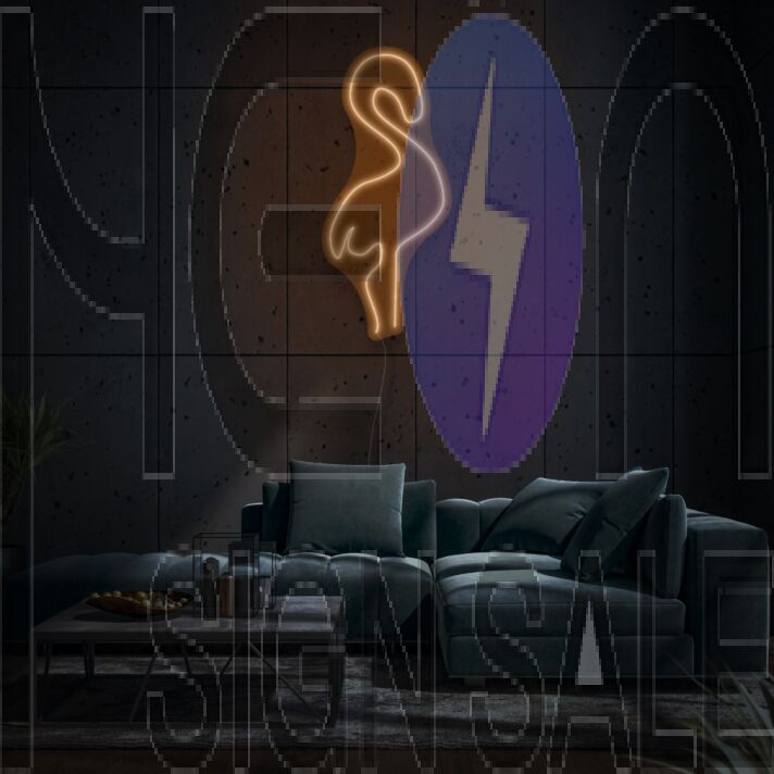 Minimalist Flamingo Neon Elegant Simplicity and Grace